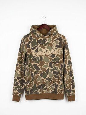 RARE Cabela's Retro Duck Camo Hoodie Small Men
